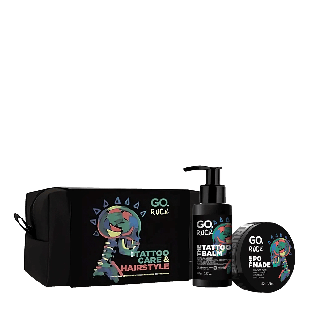 Kit Go. Rock - Pomada 50g + Balm Tattoo 90g + Necessarie