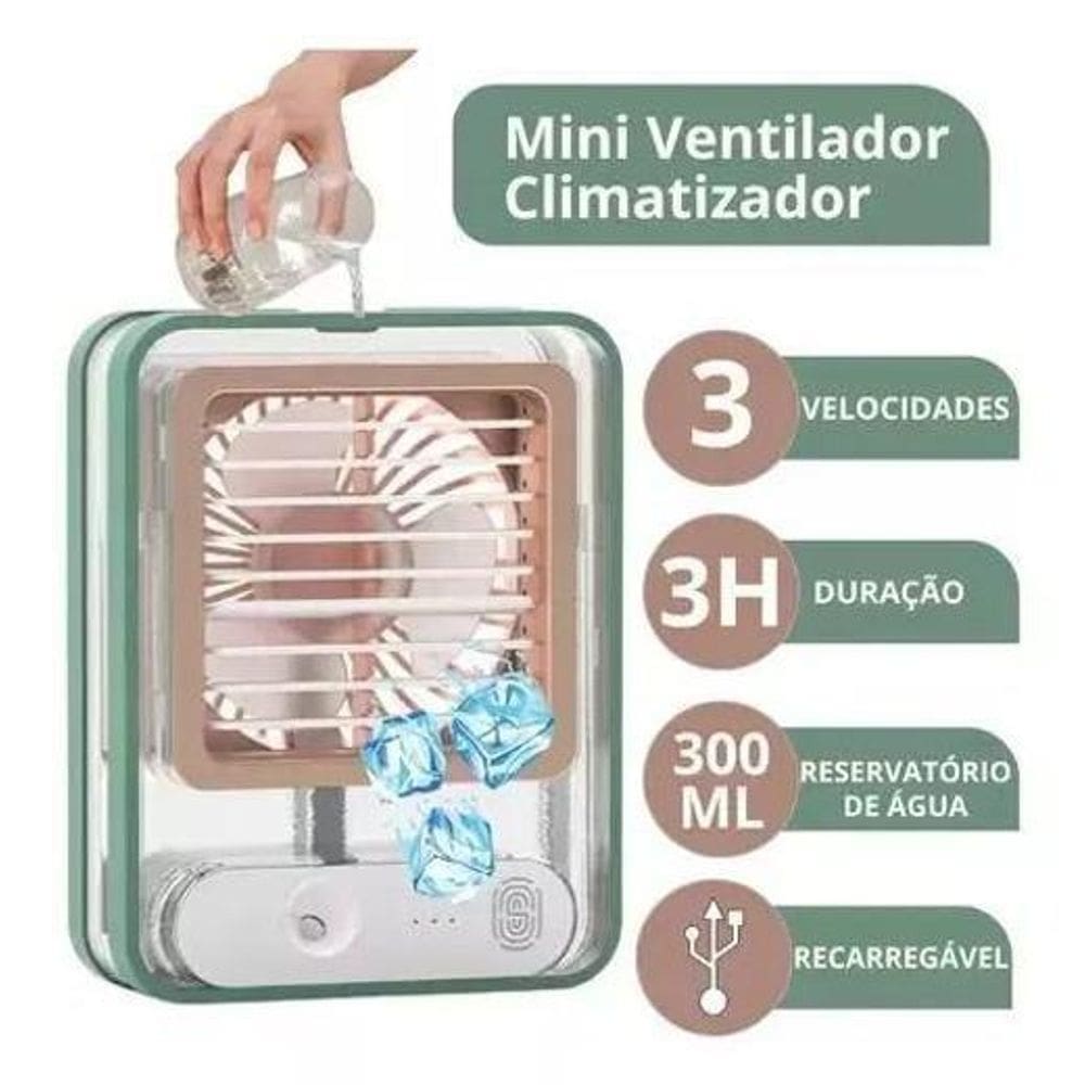 Conforto Sob Controle: Mini Ventilador Mesa Climatizador: