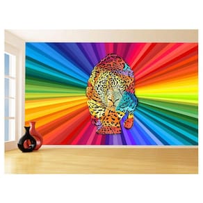 Papel De Parede 3D Animais Pop Art Onça Pintada 3,5M Pxa85