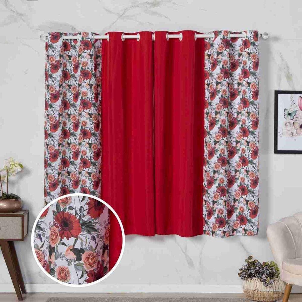 Cortina Floratta Decoração De Sala, Cozinha, 2,00M X 1,70M