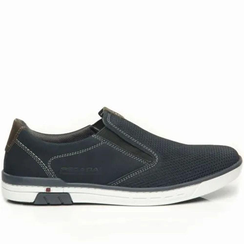 Sapatênis Masculino Pegada Couro Slip On Marinho Casual