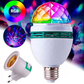 Lâmpada De Led Giratória Colorida 3W Rgb Balada Dj
