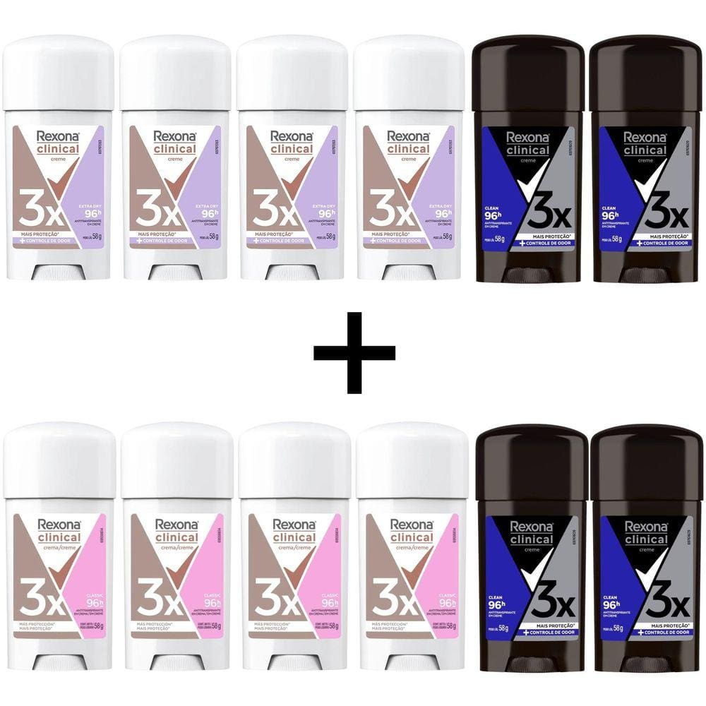 Kit Rexona Clinical Classic Creme Extra Dry Men Desodorante
