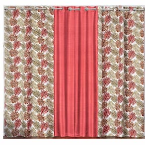 Cortina Floreal 3 Metros Sala Quarto Para Varão - Vermelho