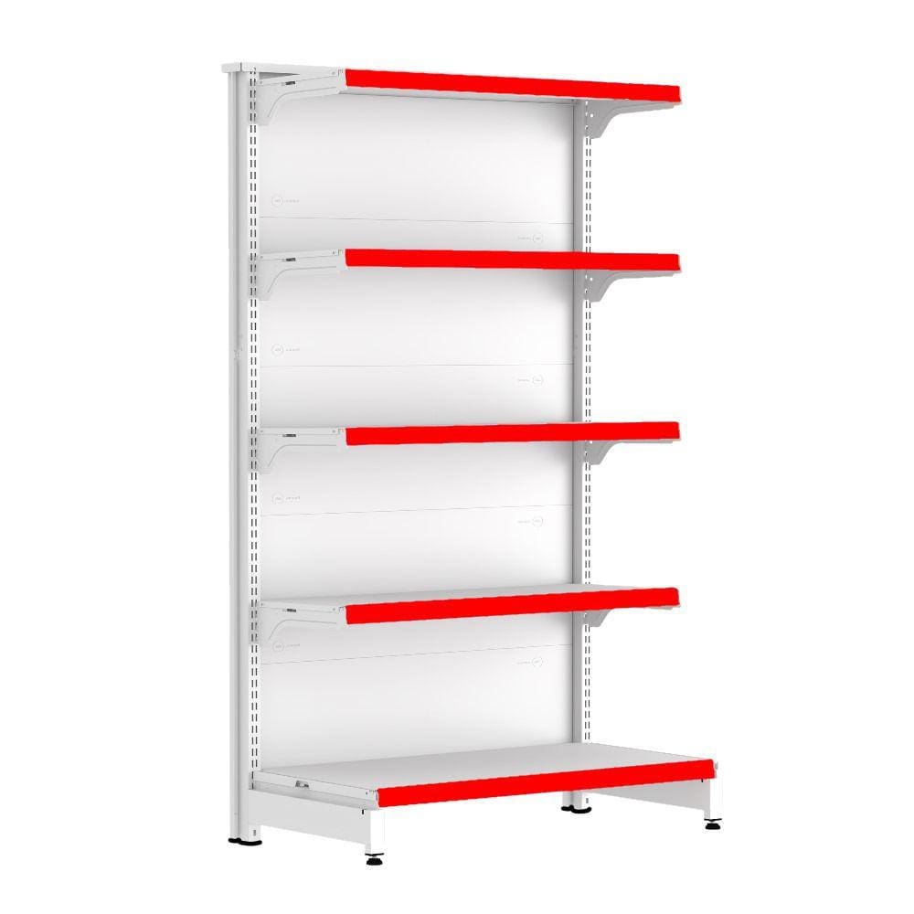Gondola Ponta 170 FIT Branco 5 Bandeja Pe Vermelho