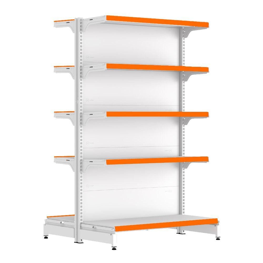Gondola Centro 170 FIT Inicial Branco 10 Bandeja Pe Laranja