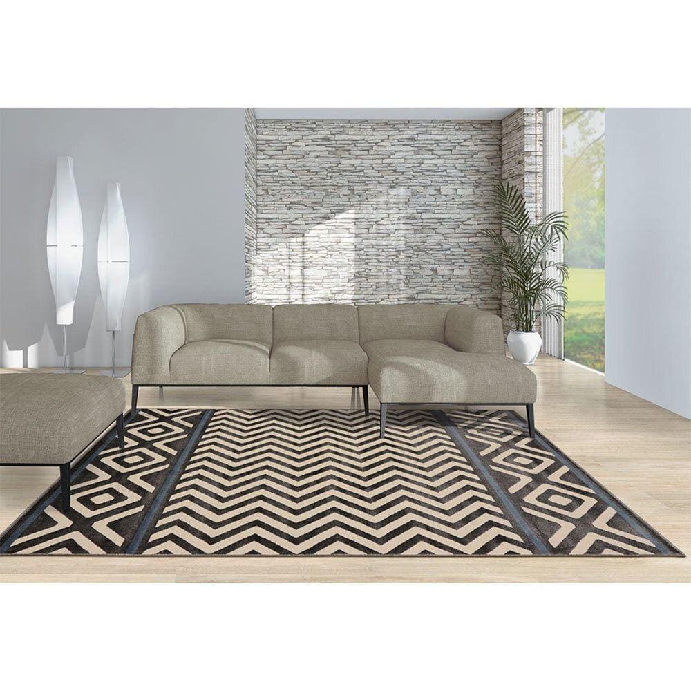 Tapete 200x250cm Lyre Supreme Tapetes São Carlos Ethnic Carbon