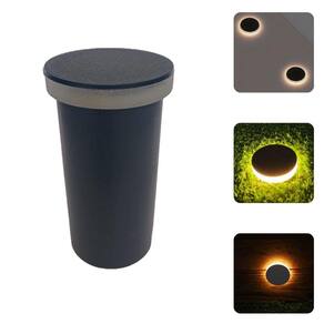 2 Luminárias Balizadores Spot Redondos Led SMD Em PVC De 3W Luz Branco Quente De Embutir Em Chão Solo Gramado Jardim