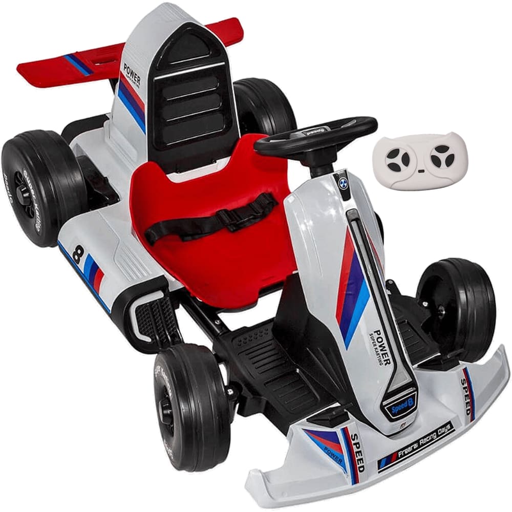 Mini Kart Elétrico controle Branco 12V Bandeirante