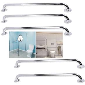 Barra Alça Apoio 60Cm Inos Kit 5 Uni Suporte Anti Queda Idoso Gestante Cadeirante Deficiente Box Banheiro Casa Esacada Multiuso