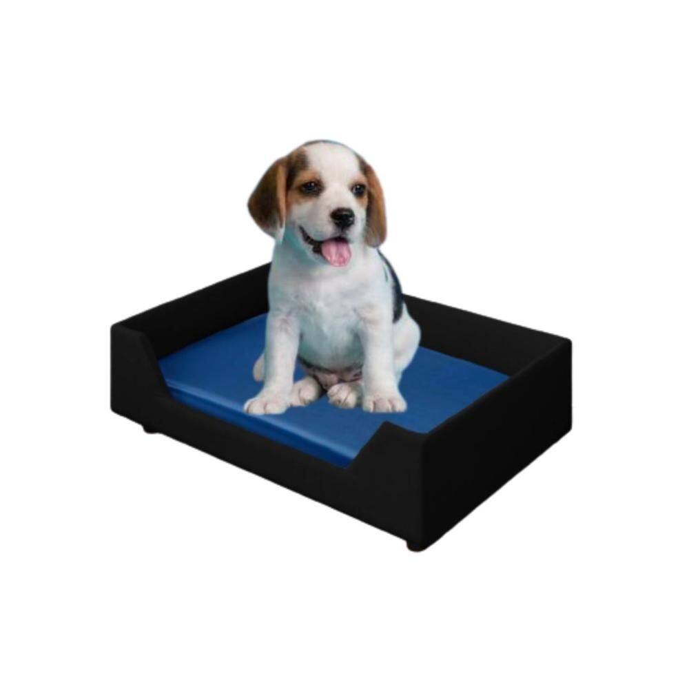 Cama Caminha Pet Para Cachorro E Gato 16cm x 46cm x 61cm Preto/Azul