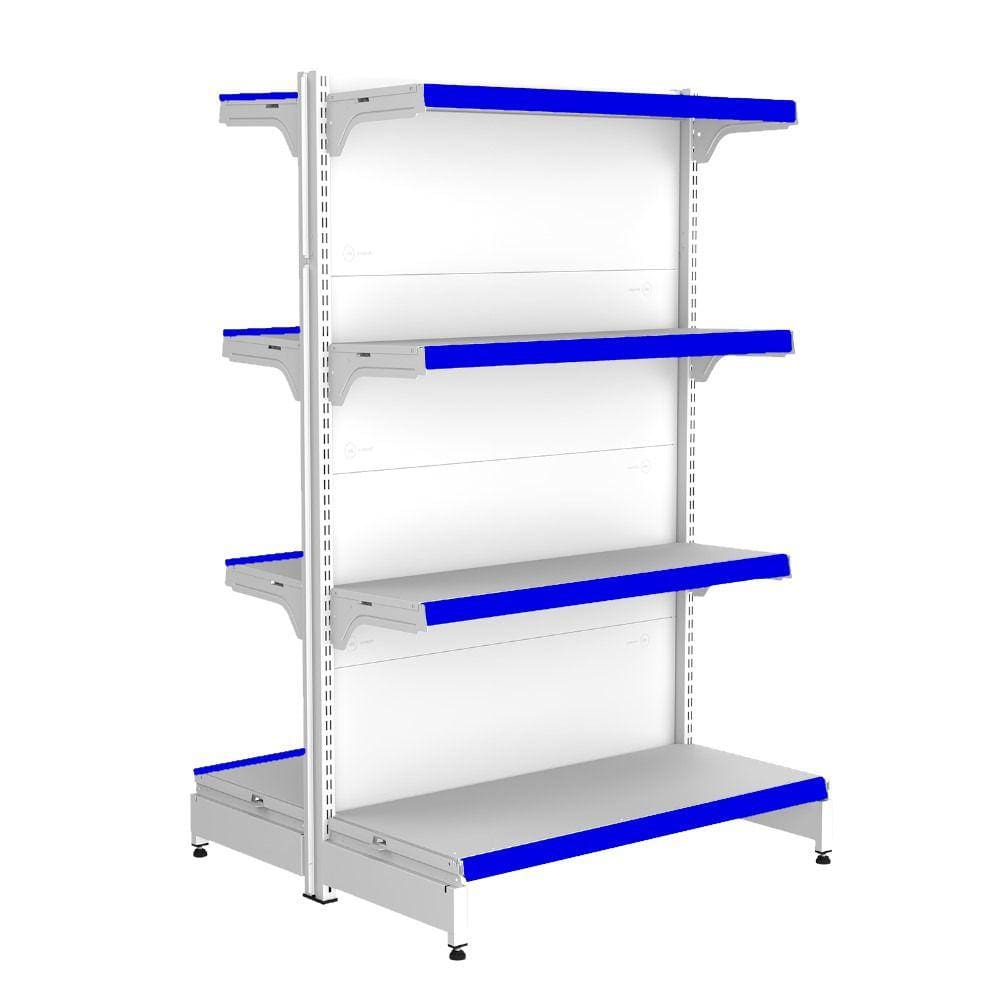 Gondola Centro 137 FIT Inicial Branco 8 Bandeja Pe Azul