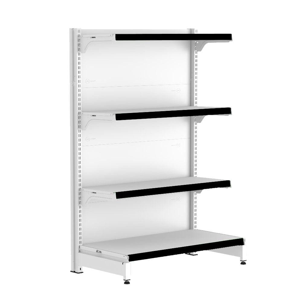 Gondola Ponta 137 FIT Branco 4 Bandeja Pe Preto