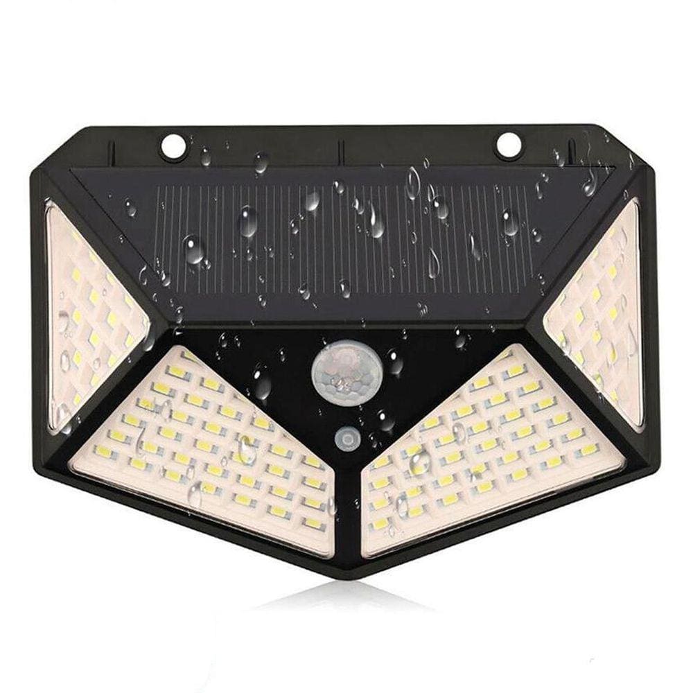 Luminária Solar 100 Led Parede Luz Com Sensor A Prova D`Água