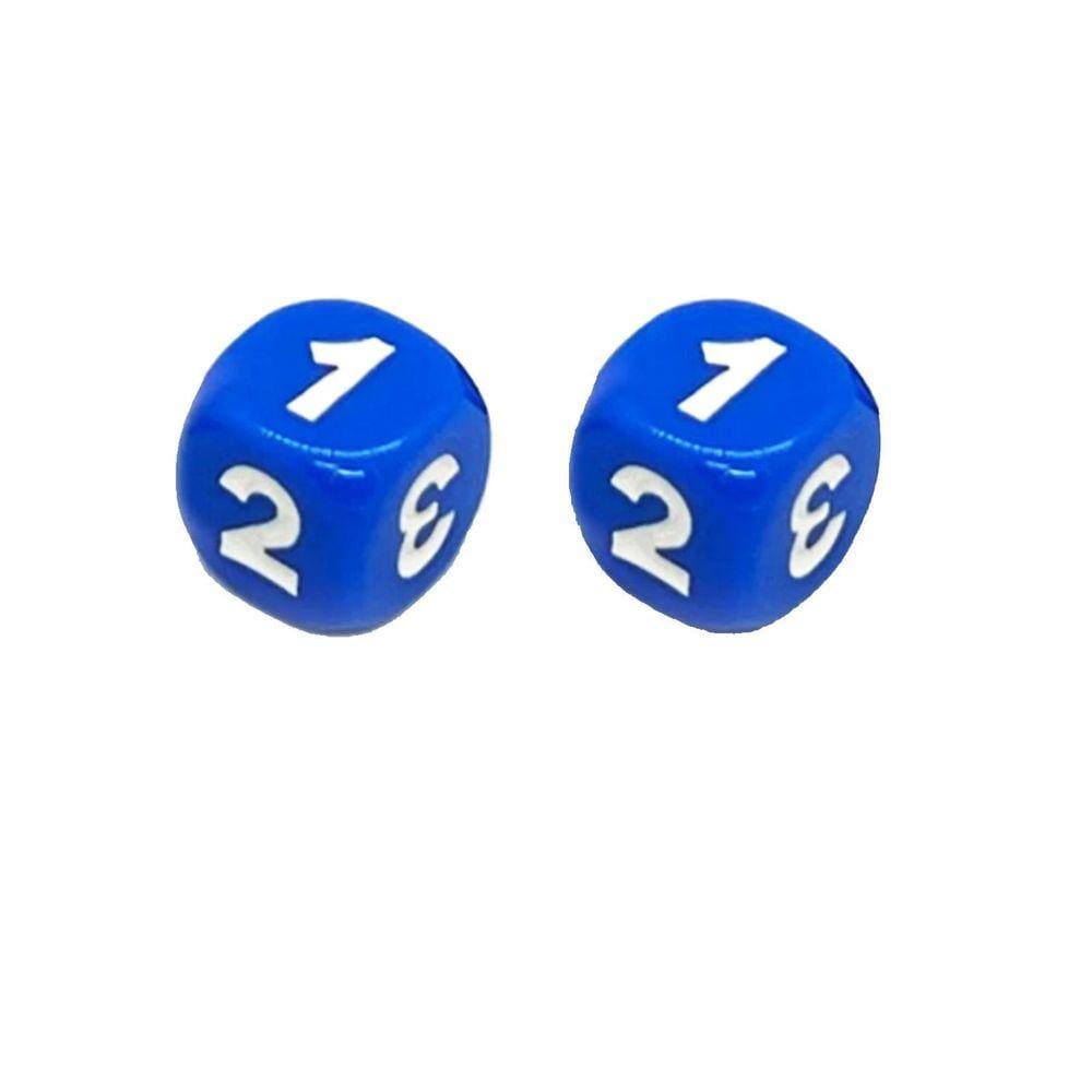 Dado Jogos De Tabuleiro Com 3 Números Cor Azul - 1 Unidade