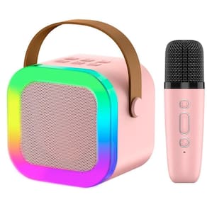Caixa Som Karaokê Infantil Bluetooth Microfone Sem Fio Luz