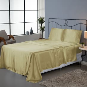 Jogo de Lençol Roupa de Cama Casal King Size 4 Peças Cetim Charmousse Antifrizz Seda