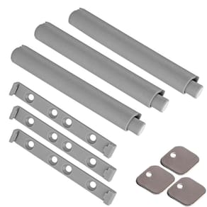 Kit 3 Fecho Toque Magnético Pulsador F0145 Cinza Hardt