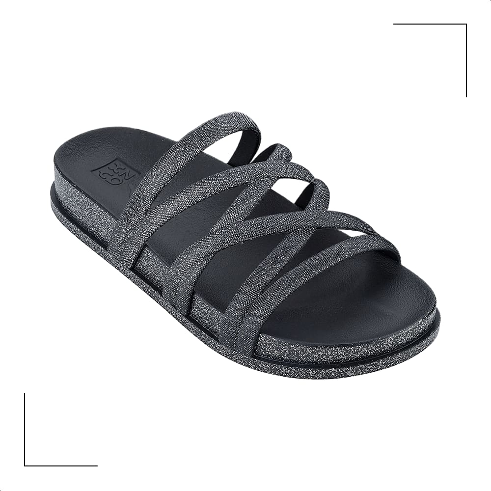 Sandália Feminina Estilosa Confortável Zaxy Shine Brilhante