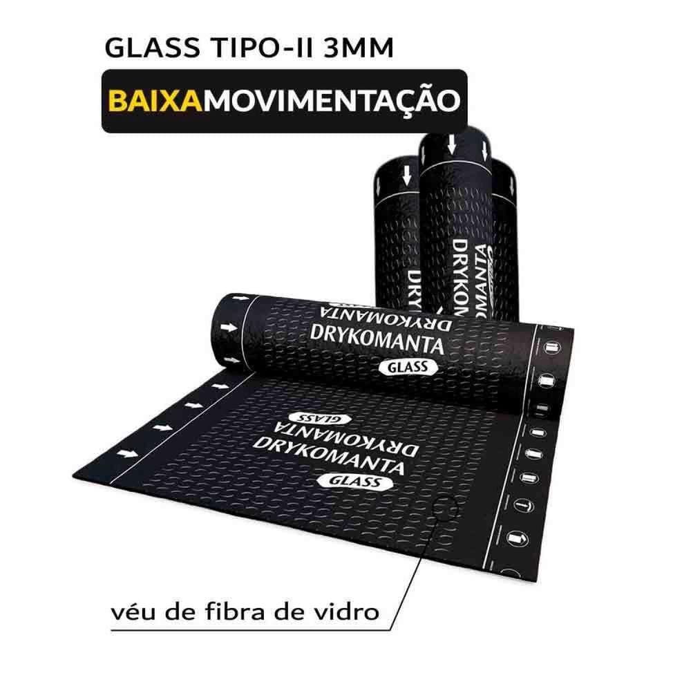 Manta Asfáltica Drykomanta Glass Tipo II B 3MM Preto