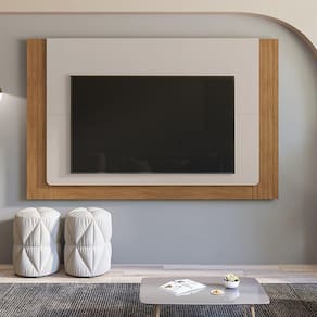 Painel para Tv até 60 Polegadas 217cm Roma Off White/Cedro
