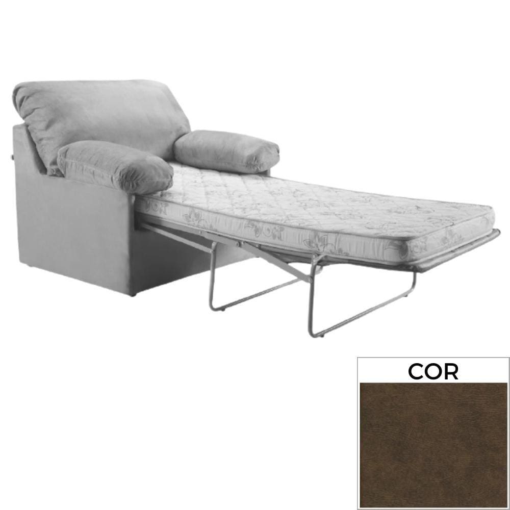 Sofá-cama 1 Lugar MH-1456 Herval Colchão Solteiro Marrom K
