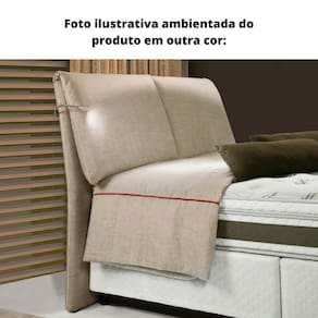 Cabeceira MH-2694 Herval Estofado King para Colchão 193 cm com Luminária Linho CInza C