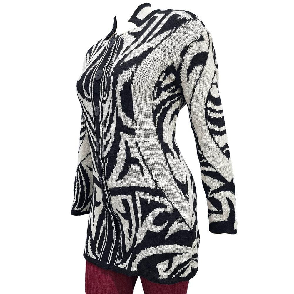 Casaco Feminino Tricot Jacquard Tribal - Katlen Tricot