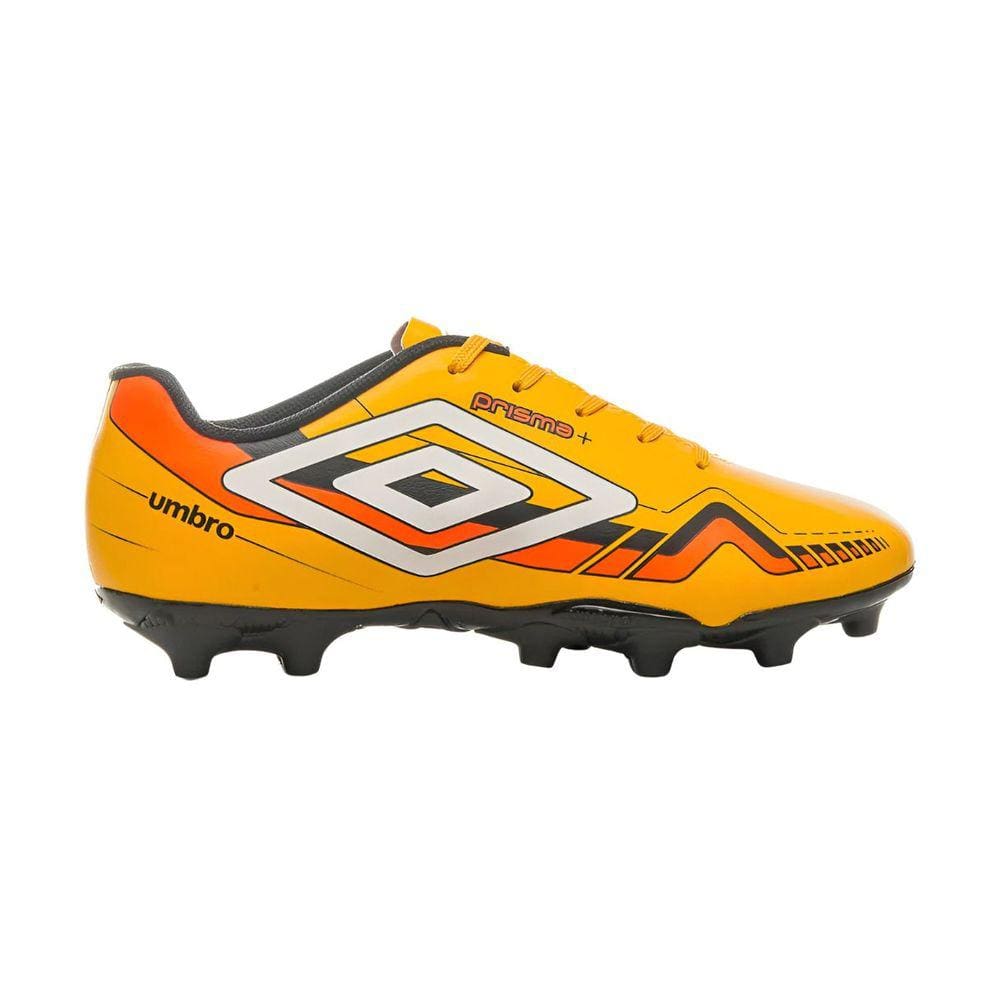 Chuteira Umbro Prisma + Campo Masculina Amarelo Branco Laranja