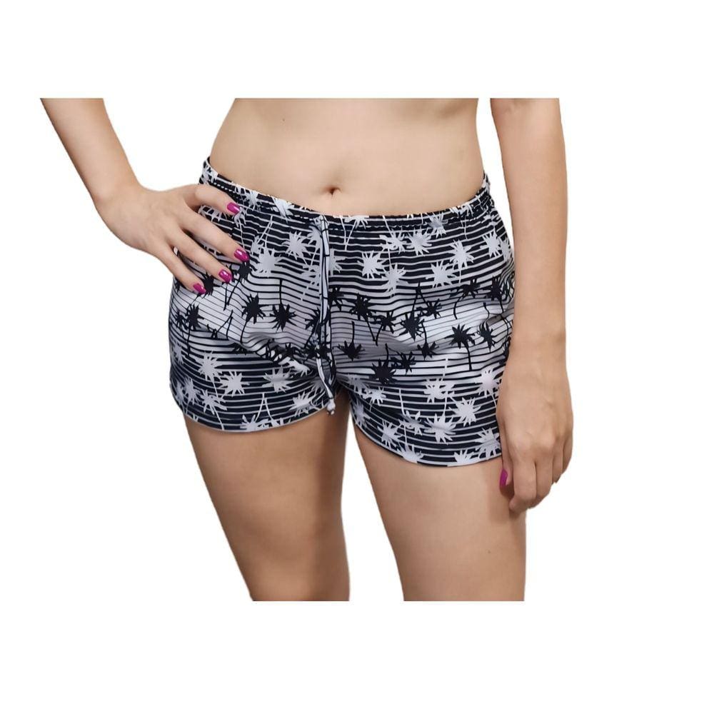Short de praia feminino proteção UV estampado