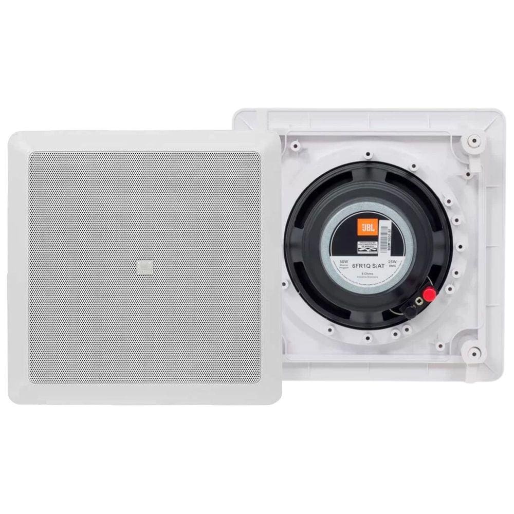 Caixa Acústica De Embutir Arandela Par JBL 6FR1Q Quadrada 6 Polegadas 50w