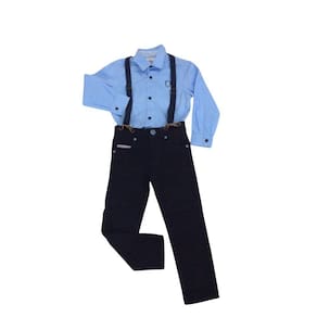 Conj Infantil festa masc Zemar marinho+azul com suspensório