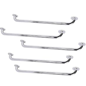 Barra Alça Apoio 60cm Inox Kit 5 Uni Segurança Idoso Cadeirante Deficiente PCD Box Banheiro Escada