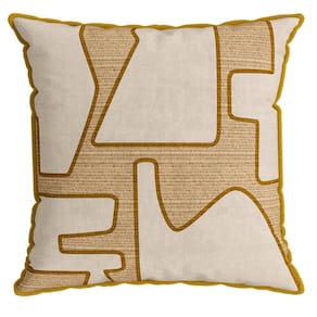 Capa Veludo Luxor 320 com Cordone 43 Cm X 43 Cm Mostarda / Bege