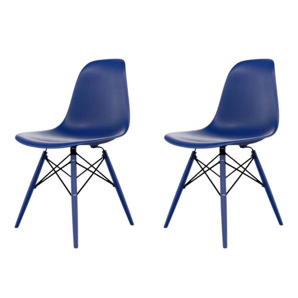 Cadeira para Sala de Jantar Eames Pp Dsw Inj Azul Bic
