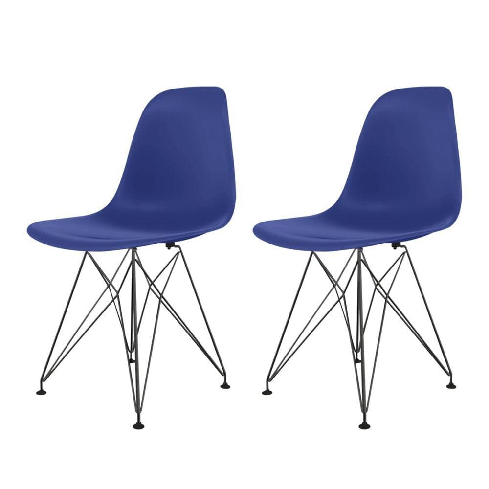 Cadeira para Sala de Jantar Eames Pp Eiffel Azul Bic