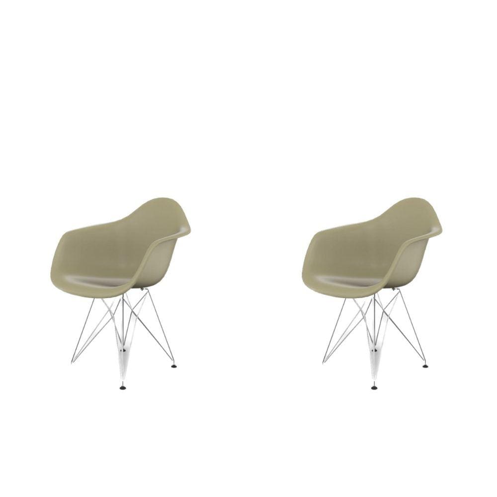 Cadeira para Sala de Jantar Arm Eiffel  Cinza