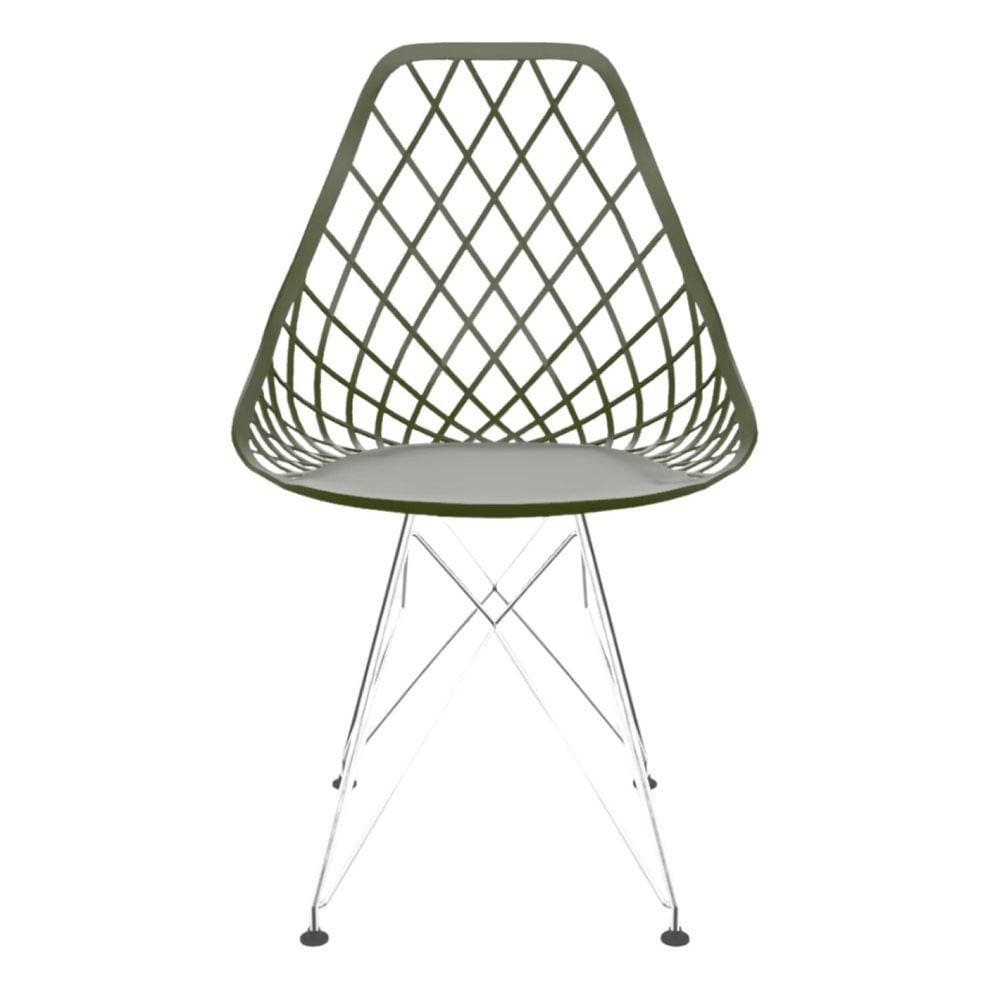 Cadeira para Sala de Jantar Kayla Eiffel Verde Militar