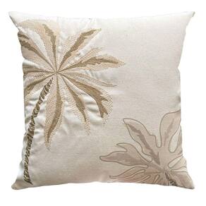 Capa Donatella 071 com Bordado 43 Cm X 43 Cm Bege/Cru