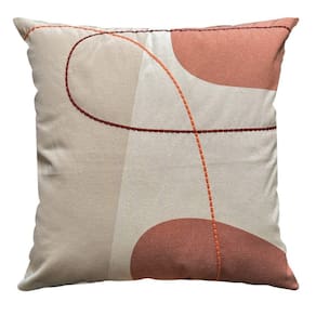 Capa Donatella 079 com Bordado 43 Cm X 43 Cm Terracota/Laranja