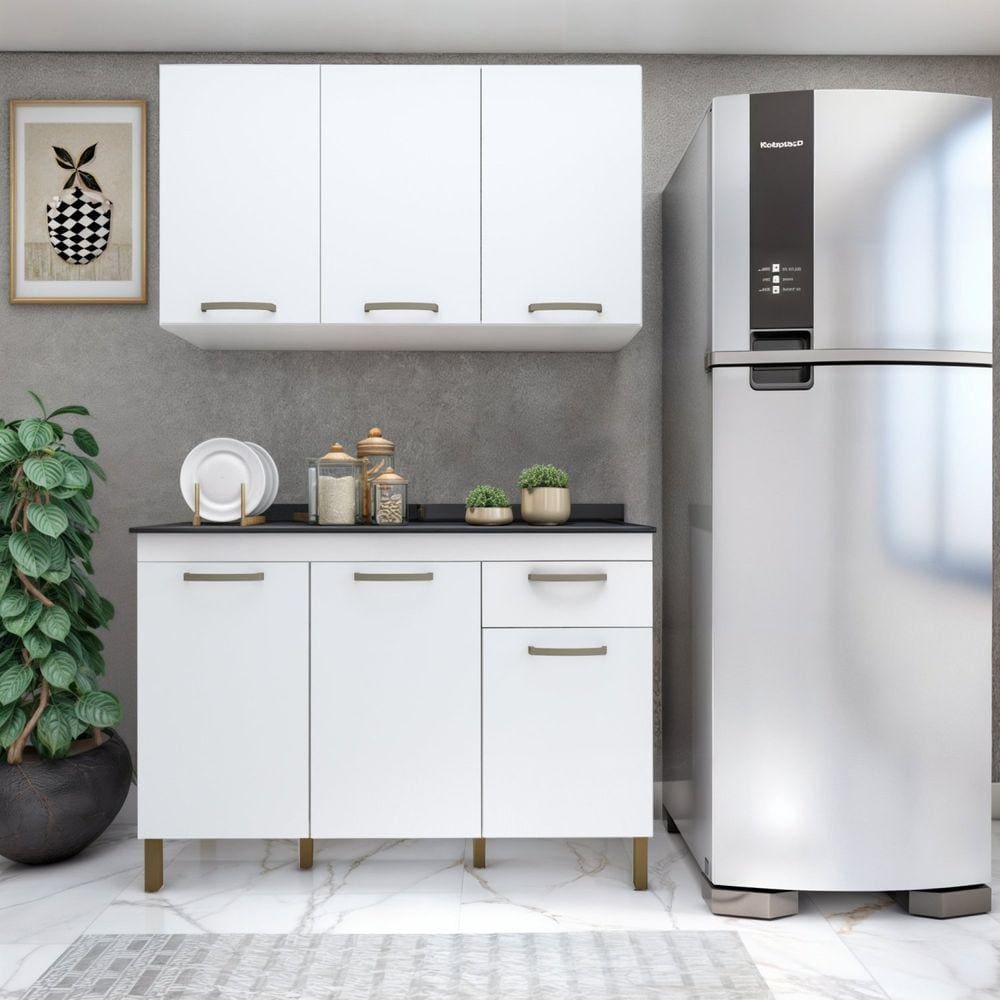 Cozinha Completa 2 Peças 6 Portas 1 Gaveta Suprema Yescasa Branco