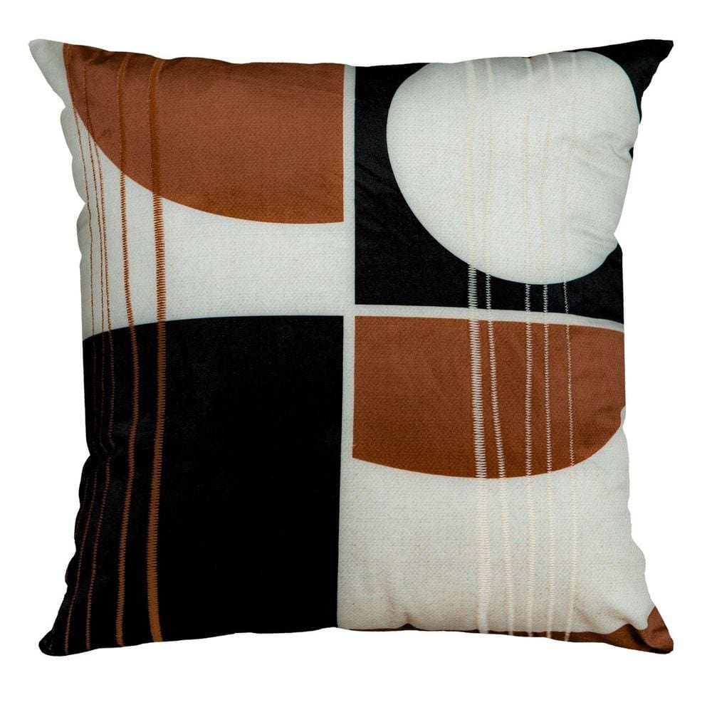 Capa Veludo Luxor 305 com Bordado 43 Cm X 43 Cm Preta/Branca