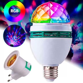 Lâmpada De Led Giratória Colorida 3W Rgb Balada Dj