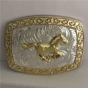 Fivela de cinto Western Gold Horse Metal Fivela para homens