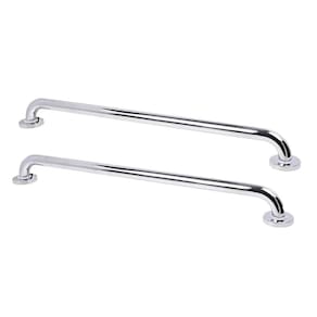 Barra Alça Apoio 60cm Aço Inox Kit 2 Uni PCD Cadeirante Idoso Gestante Suporte Evita Queda