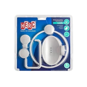 Kit Banheiro Completo 4 Peças Branco Herc
