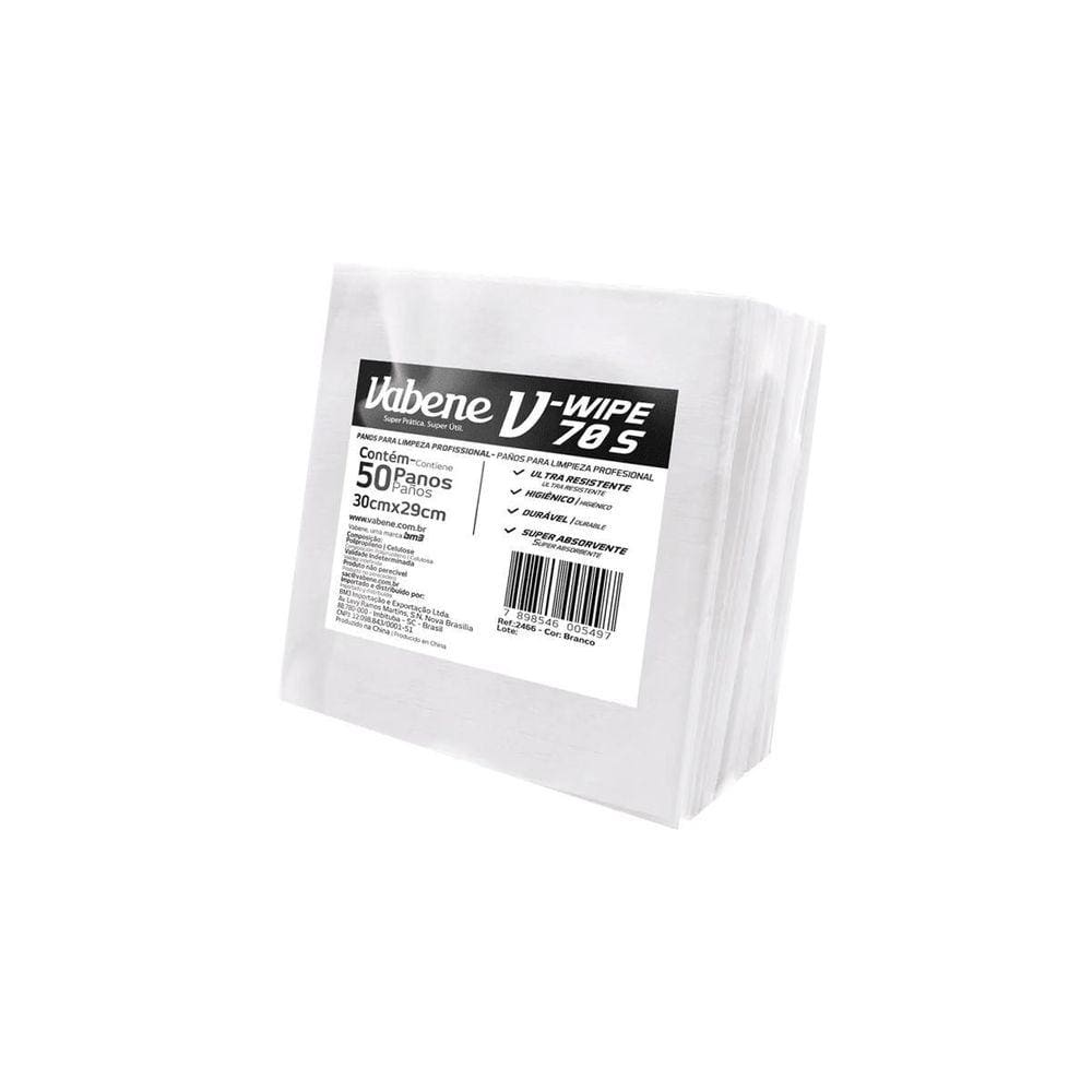 Pano V Wipe 70S 30X29Cm Branco Pacote Com 50 Unidades