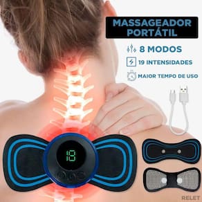 Mini Massageador Elétrico Portátil Cervical Ems Alivia Dores