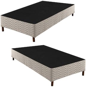 2 Base Box Solteiro 42x88x188cmmônaco Rustico Branco/Bordo