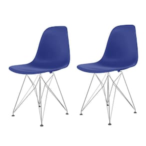 Cadeira para Sala de Jantar Eames Pp Eiffel Azul Bic